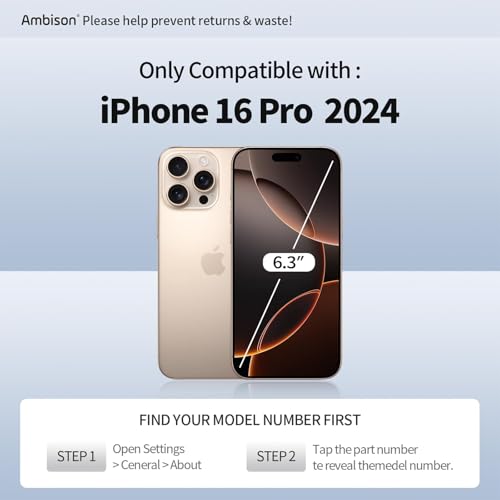 Ambison 2 Pack Matte Screen Protector for iPhone 16 Pro + 2 Pack HD Camera Lens Protector, Anti Glare & Anti Fingerprint, 9H Tempered Glass Film, Easy Installation Frame, Bubble-Free, Smooth as Silk - Image 2