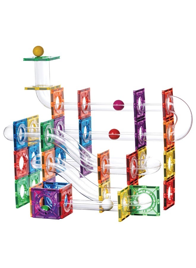 Lerni Toys Magnetic construction set COLORMAG TUBES with glowing balls - Image 1