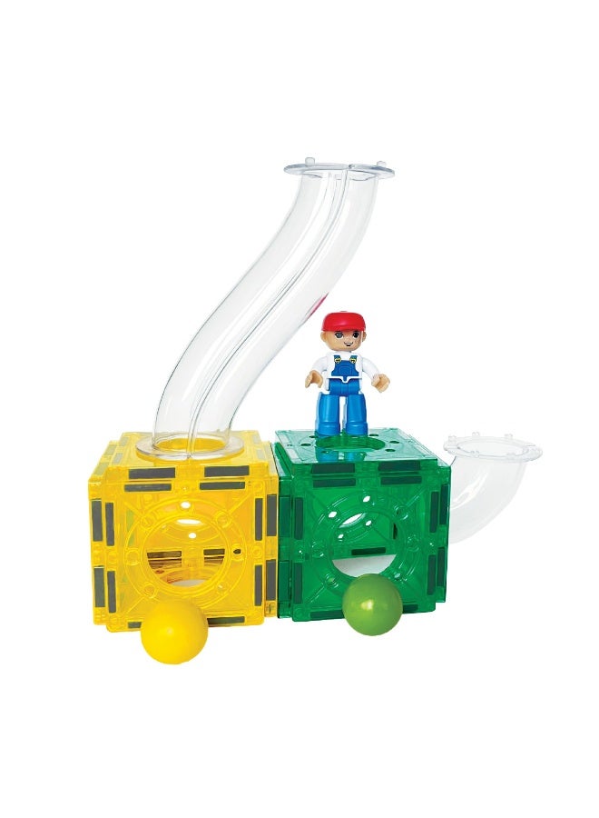 Lerni Toys Magnetic construction set COLORMAG TUBES with glowing balls - Image 5
