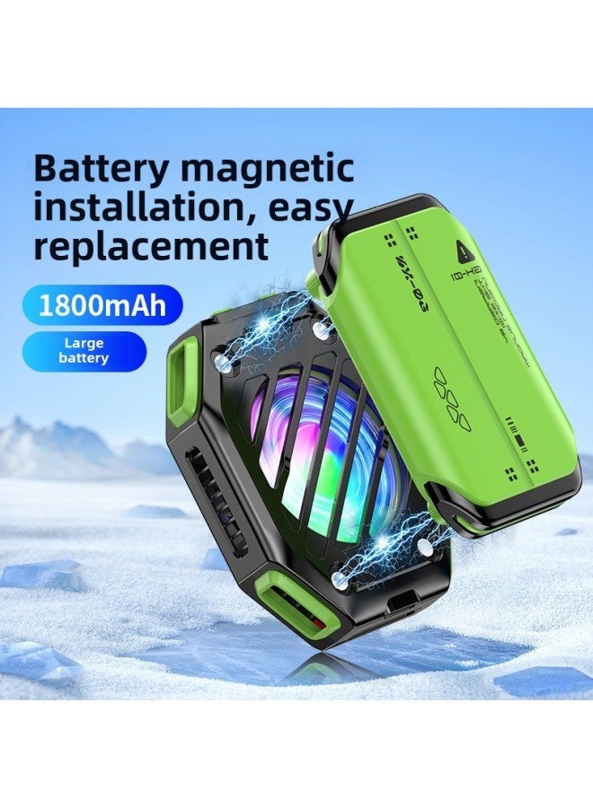 Source Manufacturer Direct Supply [seven-speed Adjustment] Mobile Phone Radiator Semiconductor Cooling Artifact Wireless Back Clip Game-Color:X111 Host + Battery  - Image 5