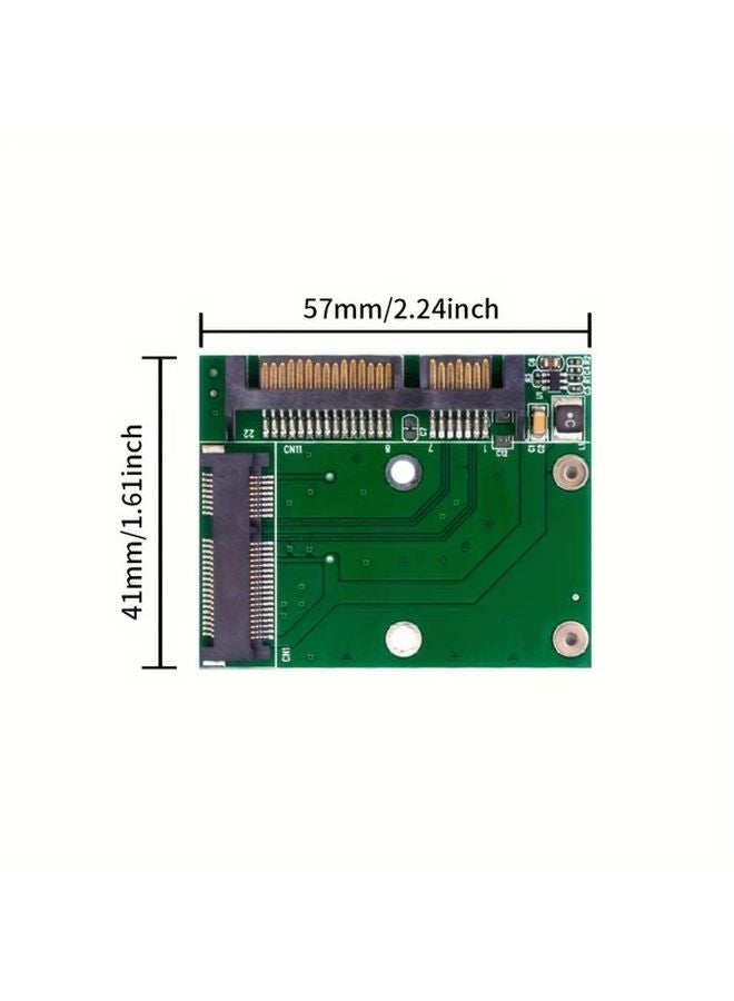 Green mSATA to SATA Adapter Converter Card 25 Inch SATA 22pin Interface for PCI E mSATA SSD Hard Drive - Image 3