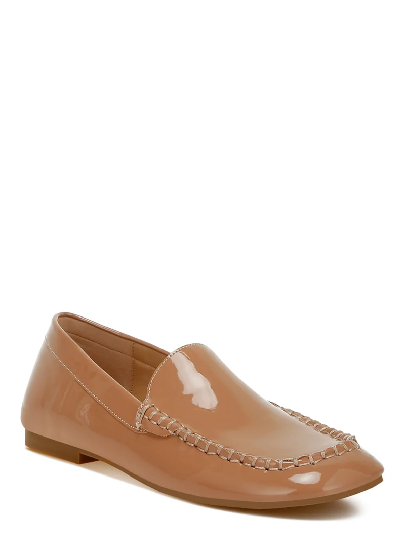 London Rag Patent Pleather Loafers in Beige