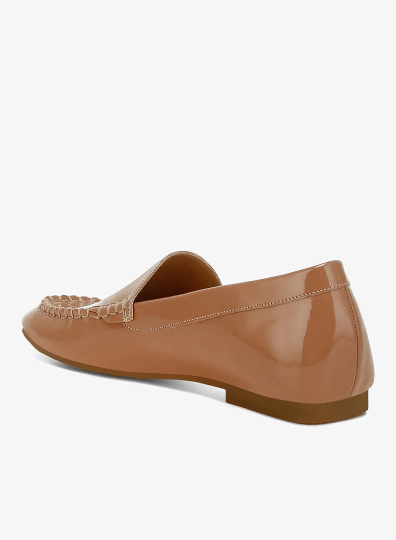 London Rag Beige London Rag Women's Patent Pleather Loafers in Beige for Women | Best Price UAE