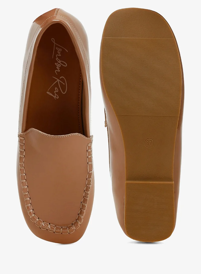 London Rag Beige London Rag Women's Patent Pleather Loafers in Beige for Women | Best Price UAE
