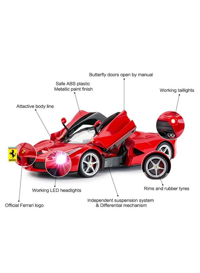 RASTAR Rc Car | 1/14 Scale Ferrari Laferrari Radio Remote Control R/C Toy Car Model Vehicle For Boys Kids, Red - Image 5