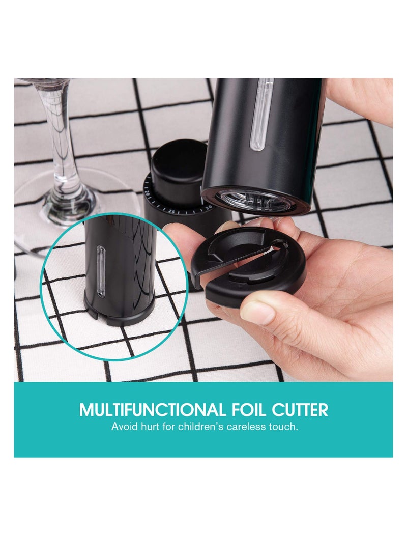 SYOSI - Electric Wine Bottle Openers, Red Wine Accessories Gift Set, Corkscrew with Foil Cutter, Wine Vacuum Stopper, Wine Aerator Pourer for Valentines, Father's Day, Mother's Day, Birthday Wine Gift - Image 1