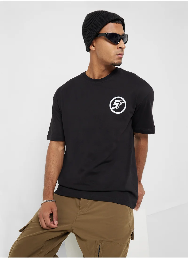 سفنتي فايف Oversized Graphic T-Shirt