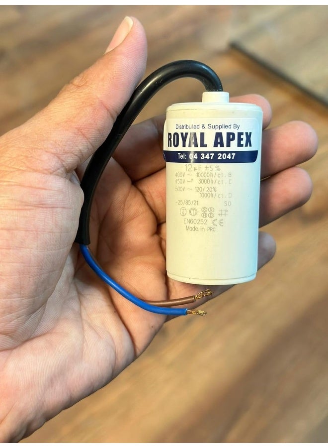 Royal Apex Wired Pvc Round Capacitor With Ce En60252 Standards Wired 12Mfd 12‚µf - Image 2