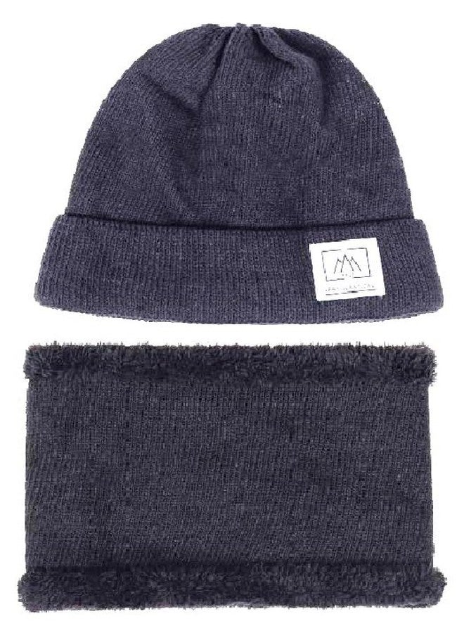 Zacharias Men's Woolen Cap with Neck Muffler/Neckwarmer Set of 2 Free Size (Grey-04) - Image 3
