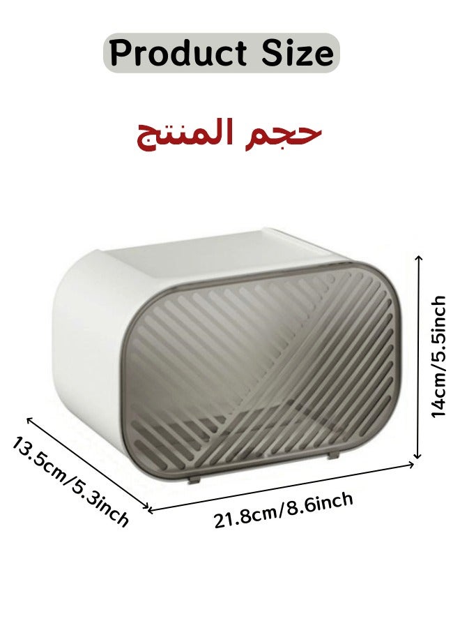 Tissue Box, Waterproof Tissue Dispenser Wall Mounted Tissue Box Toilet Paper Holder Tissue Holder Tissue Inverted Box Hanging Tissue Box with 3 Paper Outlets for Rolling Paper, Tissues, Trash Bags - Image 2