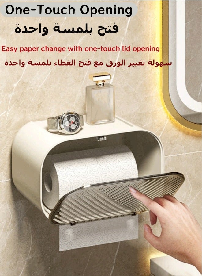 Tissue Box, Waterproof Tissue Dispenser Wall Mounted Tissue Box Toilet Paper Holder Tissue Holder Tissue Inverted Box Hanging Tissue Box with 3 Paper Outlets for Rolling Paper, Tissues, Trash Bags - Image 4