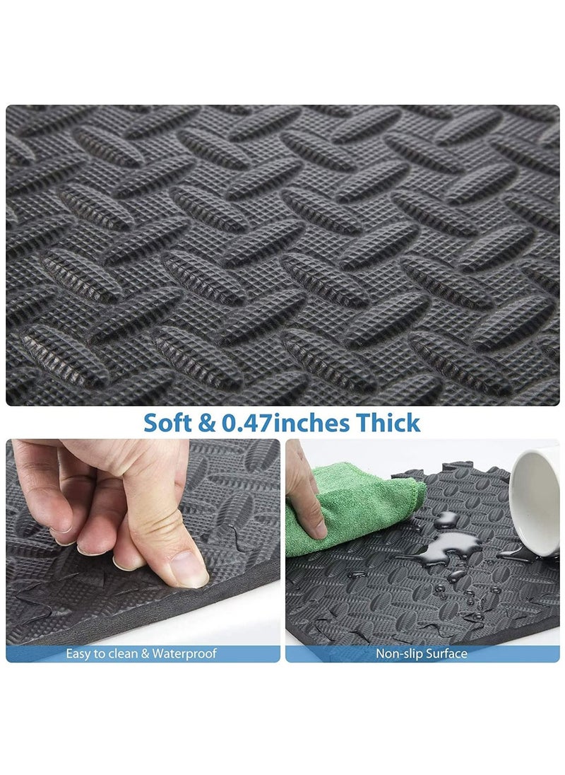 Arabest - Arabest Foam Flooring Tiles 12pcs Eva Foam Mats Interlocking Foam Tiles 1.2cm Thickness Baby Play Mat Foam Exercise Mat for Home Workout 30x30cm - Image 1