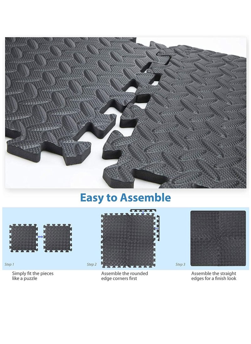 Arabest - Arabest Foam Flooring Tiles 12pcs Eva Foam Mats Interlocking Foam Tiles 1.2cm Thickness Baby Play Mat Foam Exercise Mat for Home Workout 30x30cm - Image 1
