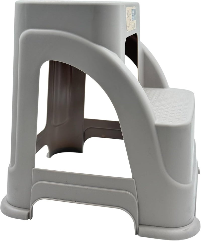 B&D Merdivo Two Step Stool, Beige Plastic, 42x44x44 cm, Portable Stepping Stool for Home, Bathroom, Kitchen - Image 4