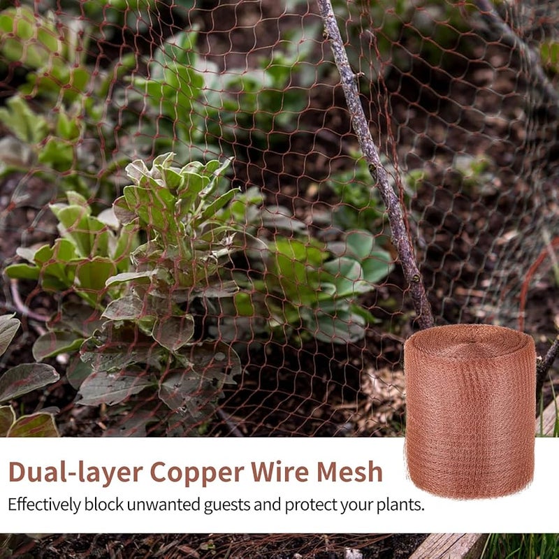 مجموعة منع القوارض بشبكة النحاس مقاس 5 بوصات × 98 قدم مع شاشة حاجزة للفئران ومقص وأداة حشو - Image 3