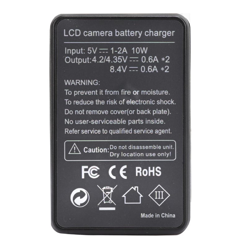 Camera Battery Charger Dual Slot LCD Display Charging Indicator - Safe Circuit Design Portable Charger for Travel Outdoor Activities - Image 5