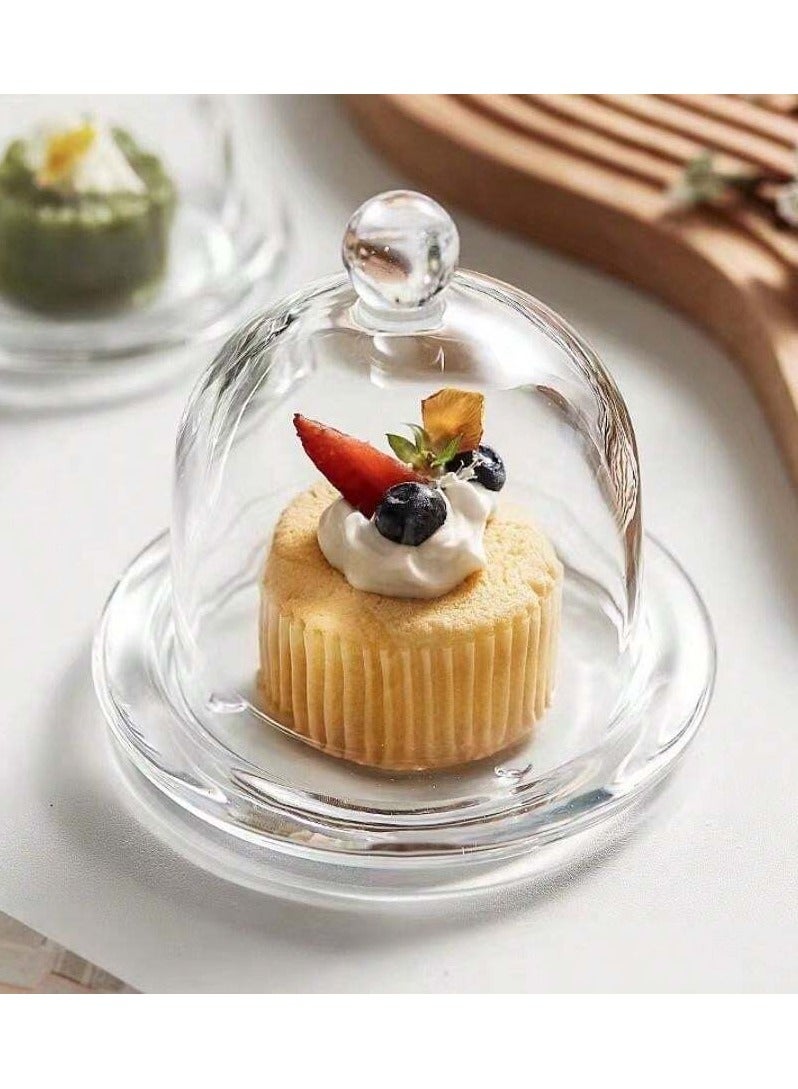 1 Set Transparent Crystal Glass Mini Landscape Cake Dessert Dust Cover Butter Box Aromatherapy Candle Bell Jar Cake Stand Cake Decorations Cupcake Stand Cake Decor Cake Holder Wedding Decor Wedding Party Supplies Wedding Decorations Wedding Accessories Wedding Cake Stand  - Image 1