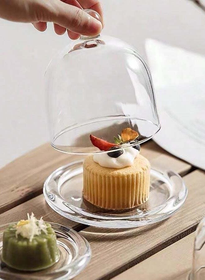 1 Set Transparent Crystal Glass Mini Landscape Cake Dessert Dust Cover Butter Box Aromatherapy Candle Bell Jar Cake Stand Cake Decorations Cupcake Stand Cake Decor Cake Holder Wedding Decor Wedding Party Supplies Wedding Decorations Wedding Accessories Wedding Cake Stand  - Image 2