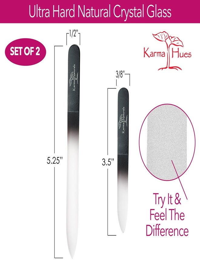 karma organic مبرد أظافر زجاجي عضوي مزدوج الجوانب للنساء - مبرد أظافر زجاجي احترافي للعناية بالأظافر - إنهاء ناعم يقوي - الأفضل لمجموعة أظافر طبيعية من 2 - Image 4