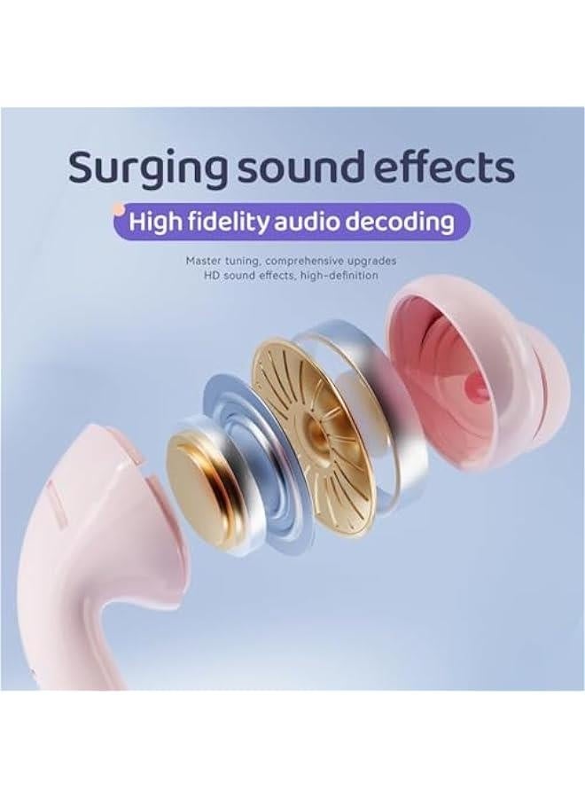 بيوينتي سماعات أذن لاسلكية حقيقية بنفسجي Cute Bluetooth سماعات رأس كاواي للبنات سماعات أذن صغيرة ميني للأطفال سماعات إلغاء الضوضاء TWS سماعات أذن لاسلكية للأطفال لأجهزة iPhone وAndroid - Image 2