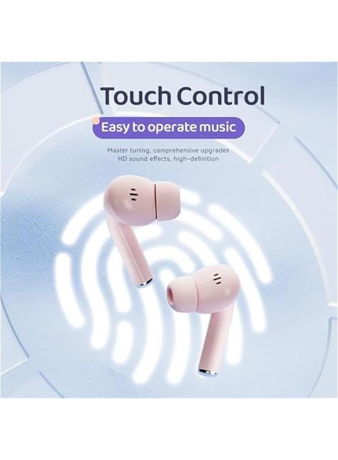 بيوينتي سماعات أذن لاسلكية حقيقية بنفسجي Cute Bluetooth سماعات رأس كاواي للبنات سماعات أذن صغيرة ميني للأطفال سماعات إلغاء الضوضاء TWS سماعات أذن لاسلكية للأطفال لأجهزة iPhone وAndroid - Image 4