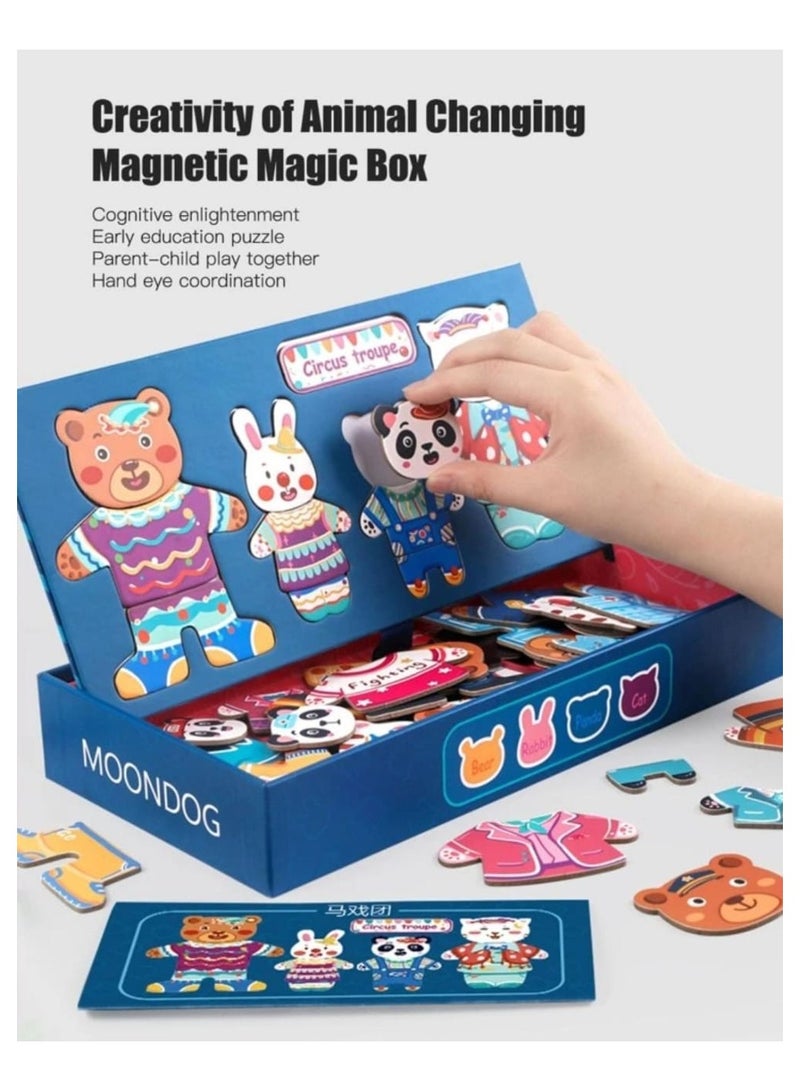Kids Magnetic Dress up Puzzle Animal Shaped Game  For Early Education And Intelligence Development  - Image 3
