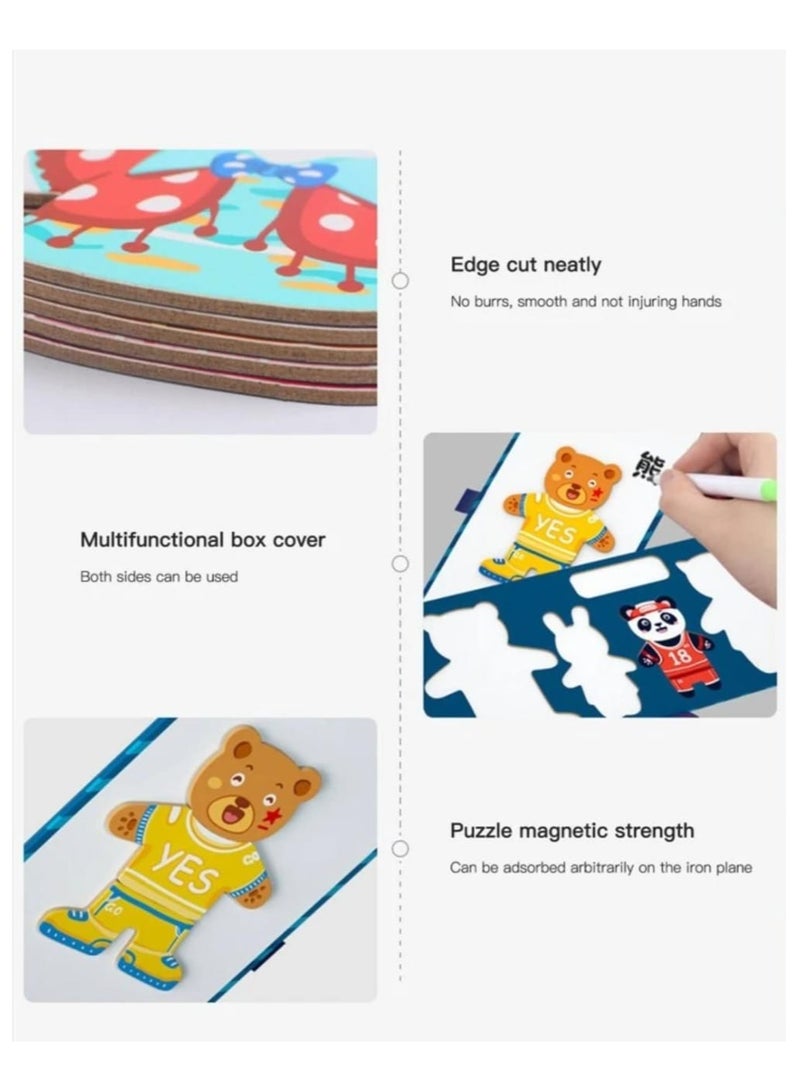 Kids Magnetic Dress up Puzzle Animal Shaped Game  For Early Education And Intelligence Development  - Image 4