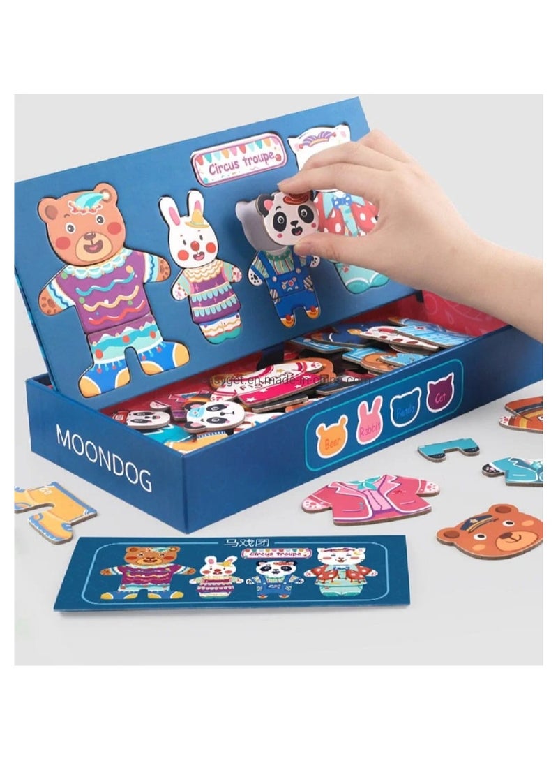 Kids Magnetic Dress up Puzzle Animal Shaped Game  For Early Education And Intelligence Development  - Image 1