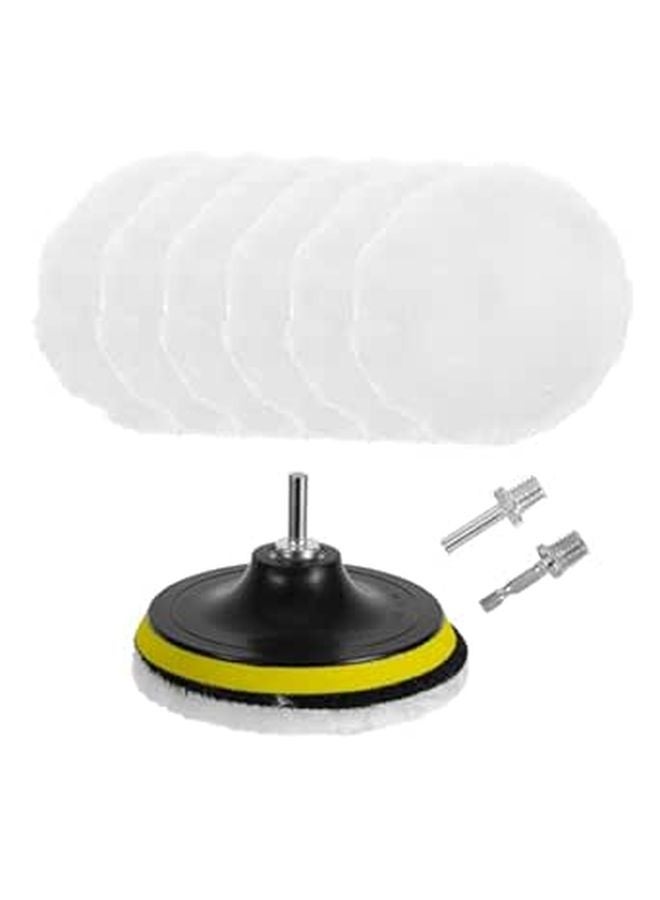 9PCS Self Adhesive Wool Polishing Wheel Kit For Car Detailing Waxing Metal Marble Furniture - Image 1