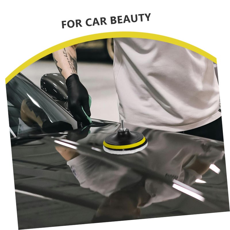 9PCS Self Adhesive Wool Polishing Wheel Kit For Car Detailing Waxing Metal Marble Furniture - Image 4
