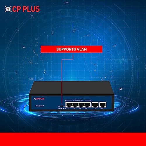 CP Plus 6 Ports Fast Ethernet with 4 PoE Ports (1000 Mbps) & 2 Uplink Ports (100 Mbps) POE Switch | Max. 30W Output of Single PoE Port | LED Light Indicators | Plug & Play - CP-DNW-HPU4H2-48-V2. - Image 2