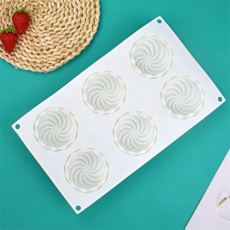 mostsom Spiral Shape Chocolate Candy Molds 6 Cavity Silicone Baking Mold Ice Cube Tray-Wedding,Festival,Parties and DIY Crafts (Spiral H1_11.8x7x1.4inch) - Image 3