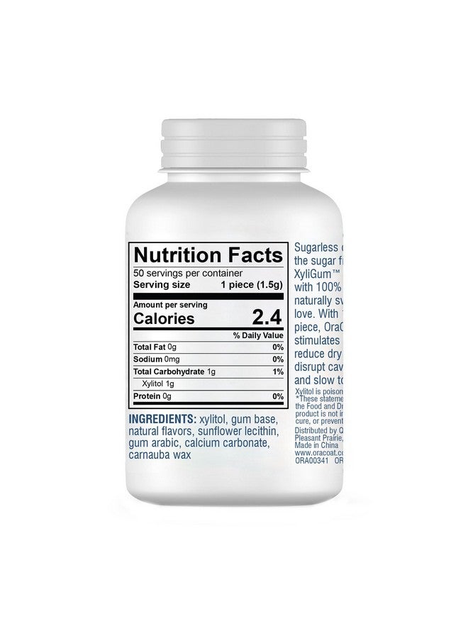 أوراكوت ® Xyligum™ Dry Mouth - علكة خالية من السكر تحتوي على إكسيليتول لجفاف الفم وصحة اللثة بنكهة النعناع، عبوة تحتوي على 50 قطعة - Image 2