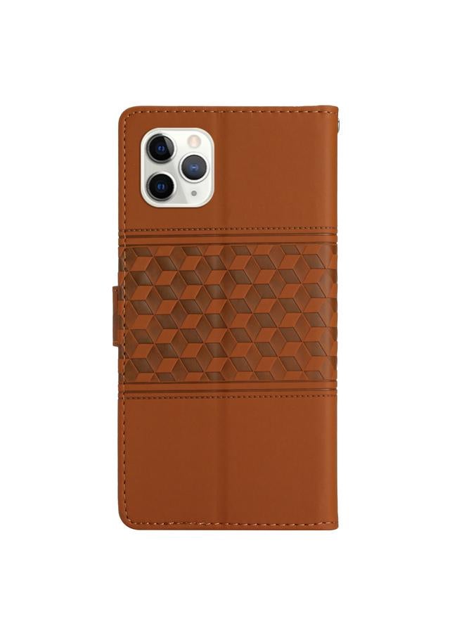 Zaboon Case For iPhone 11 Pro Diamond Embossed Skin Feel Leather Phone Case with Lanyard - Image 3