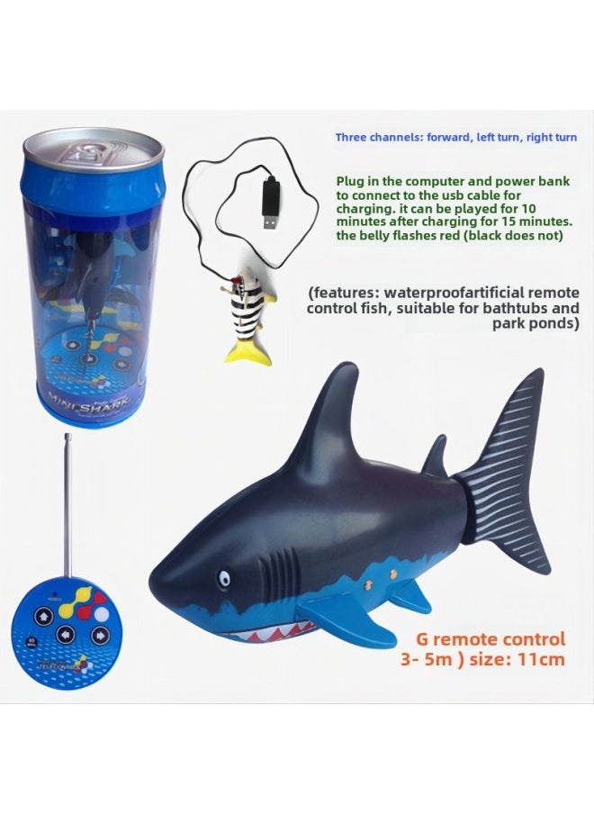 Mini Submarine Remote Control Small Nuclear Submarine Ship Model Fish Tank Diving Electric Kids Boys Toys-Color:Remote Control Small Shark Color Mixing Comes With Remote Control Battery Screwdriver-Specification:Official Standard Configuration  - Image 1