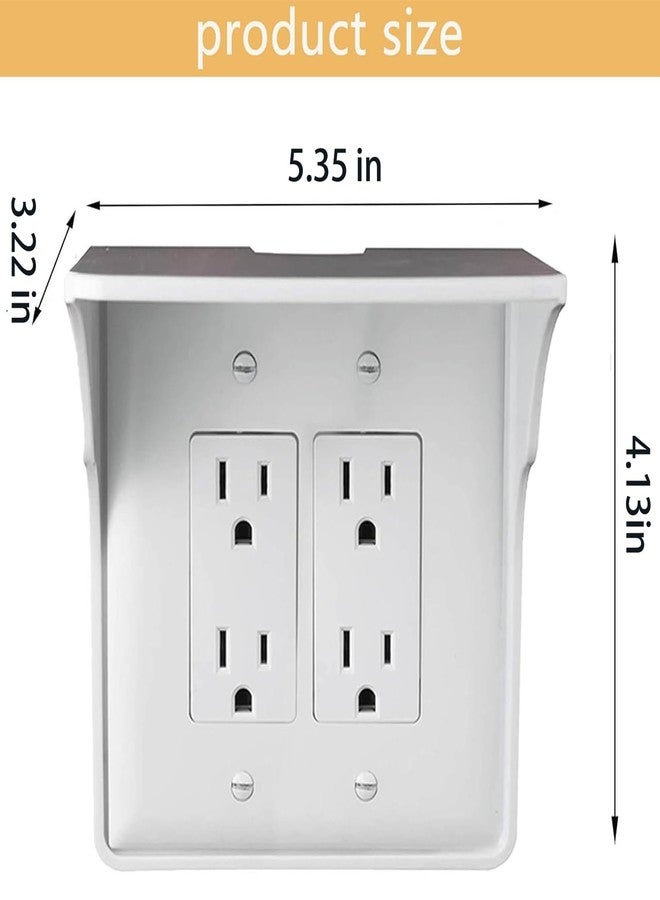 LOUIS FELT 2 Pac White Double Wall Outlet Shelf-Home Wall Shelf Organizer for Outlets, Perfect for Bathroom, Kitchen, Bedrooms with Cord Management and Easy Installation - Image 2