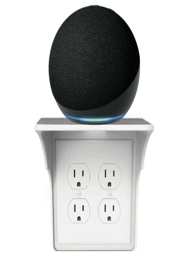 LOUIS FELT 2 Pac White Double Wall Outlet Shelf-Home Wall Shelf Organizer for Outlets, Perfect for Bathroom, Kitchen, Bedrooms with Cord Management and Easy Installation - Image 5