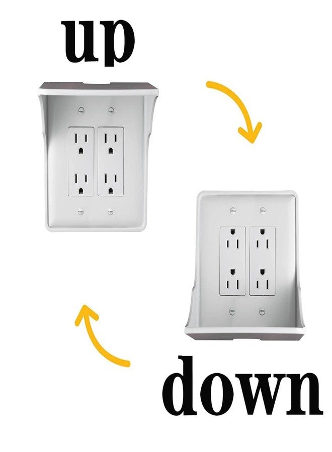 LOUIS FELT 2 Pac White Double Wall Outlet Shelf-Home Wall Shelf Organizer for Outlets, Perfect for Bathroom, Kitchen, Bedrooms with Cord Management and Easy Installation - Image 4