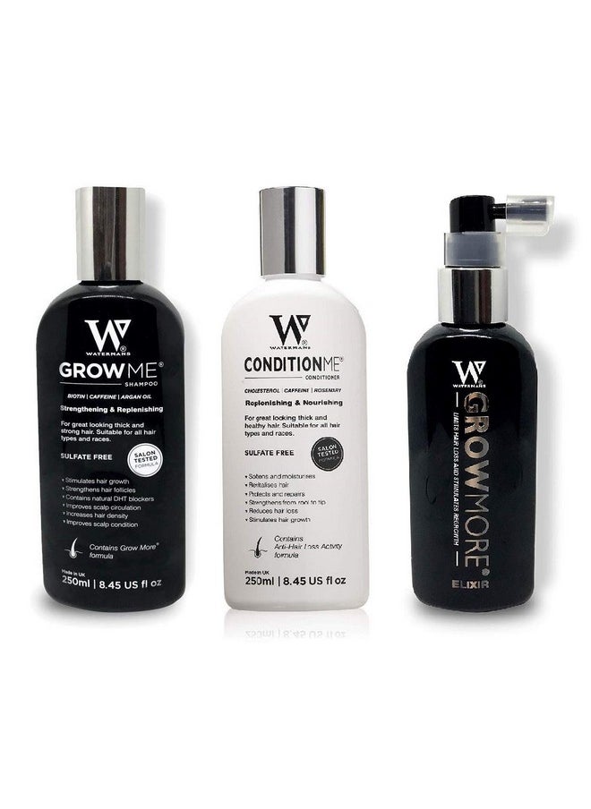 Watermans Hair Growth Shampoo Conditioner And Elixir For Men And Women Combo Pack  - Image 1