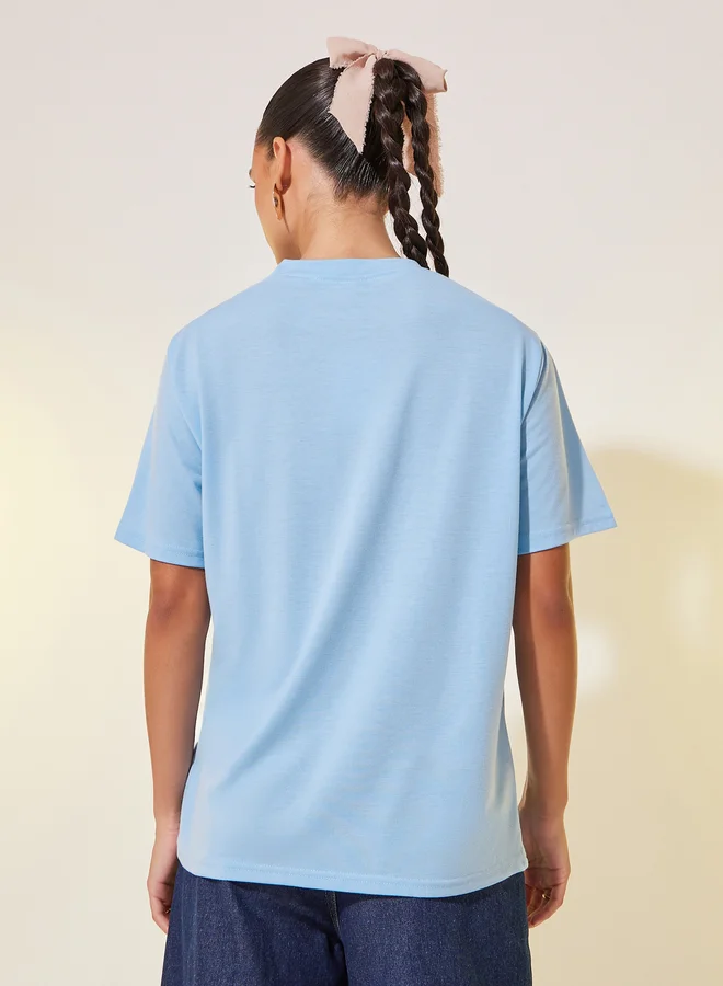 Take Two Embroidered Round Neck T-Shirt