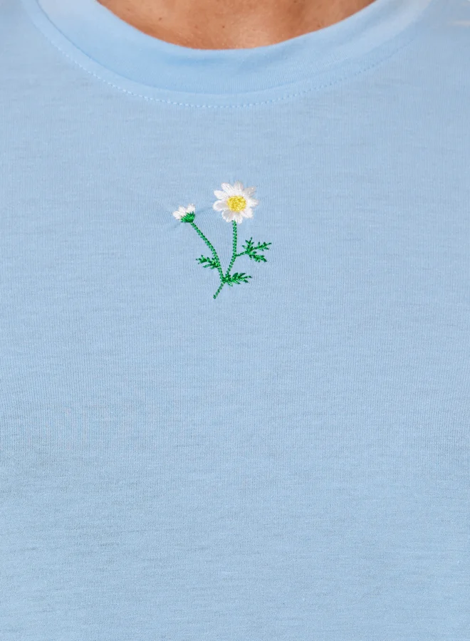 Take Two Embroidered Round Neck T-Shirt