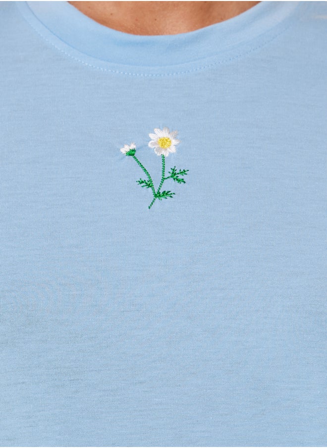 Take Two Embroidered Round Neck T-Shirt  - Image 4