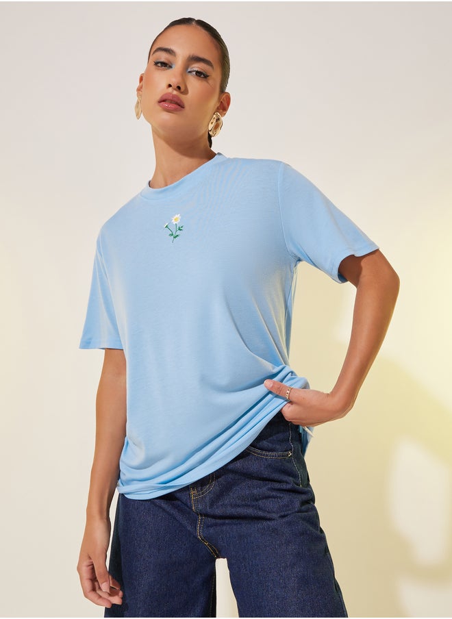 Take Two Embroidered Round Neck T-Shirt  - Image 3