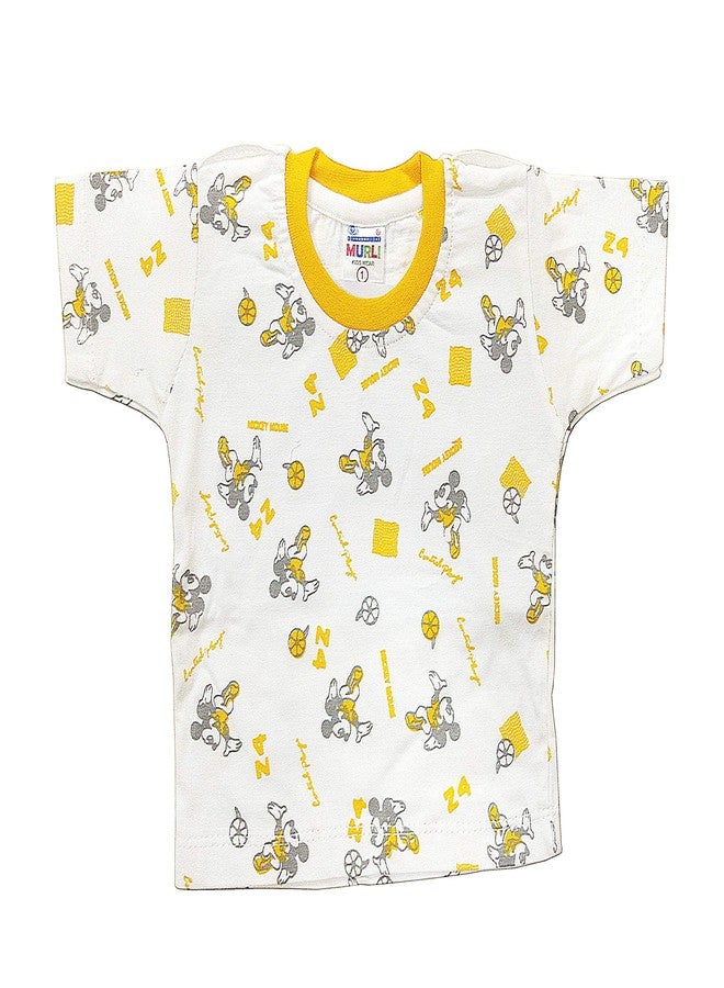 MURLI Cotton Romper Baby Suit Dungaree Jumpsuit Outfits for Newborn Baby Boys & Girls (6-12 Months, Mustard), Printed - Image 4
