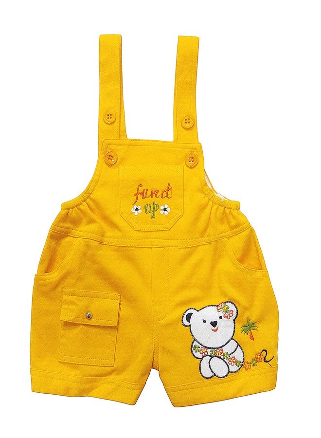MURLI Cotton Romper Baby Suit Dungaree Jumpsuit Outfits for Newborn Baby Boys & Girls (6-12 Months, Mustard), Printed - Image 3