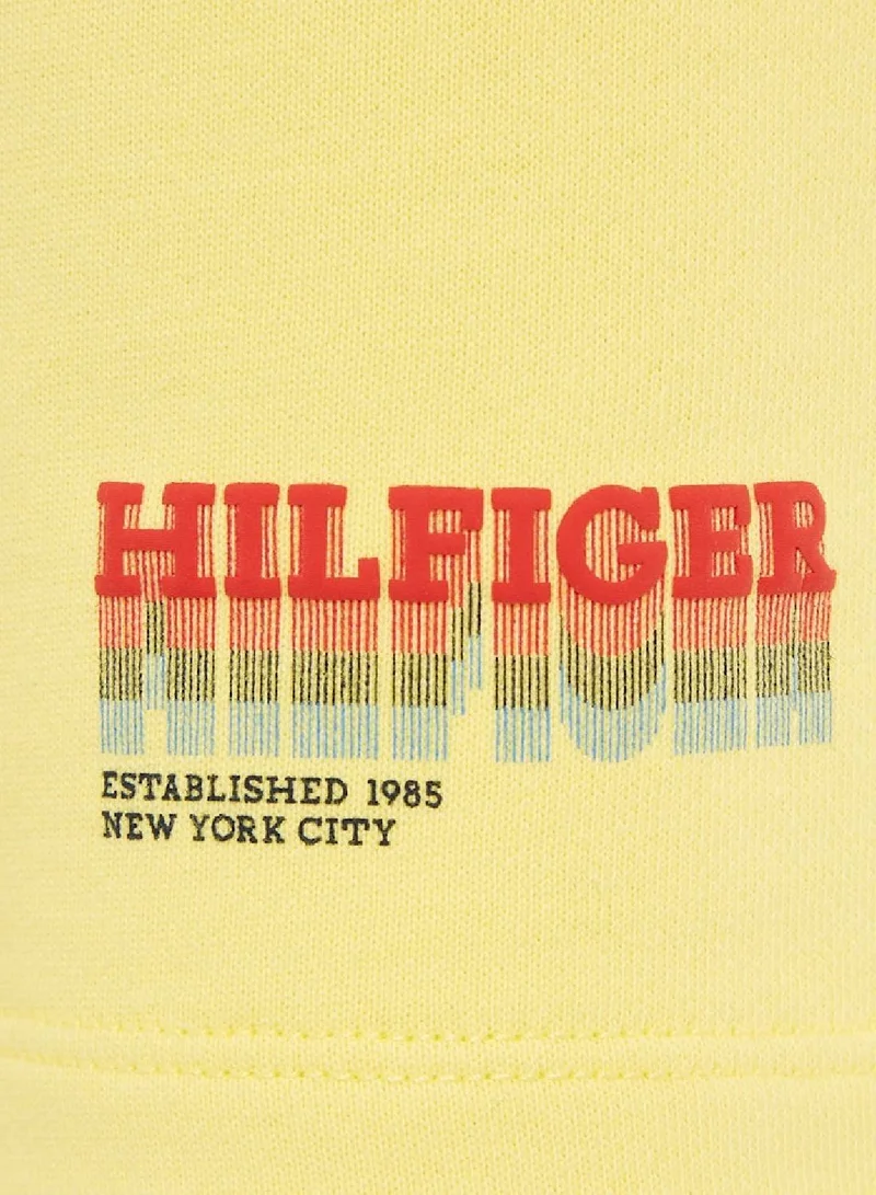 TOMMY HILFIGER Boys' Faded Hilfiger Logo Sweatshorts - Cotton, Yellow