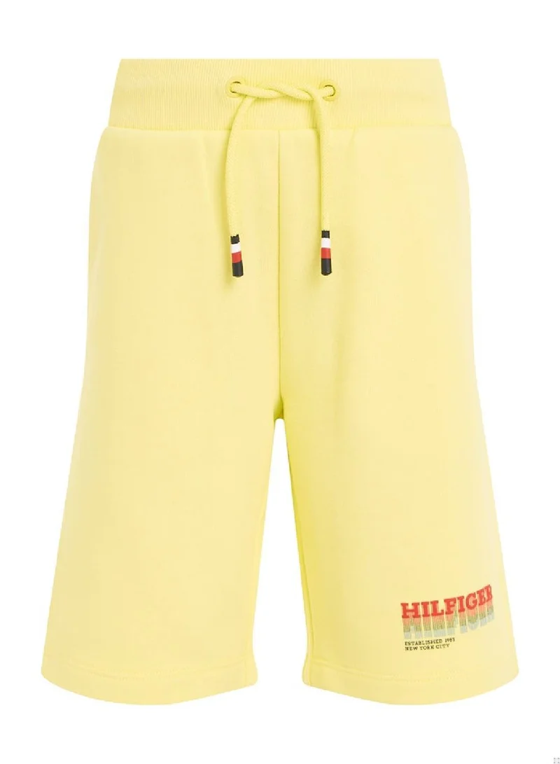 TOMMY HILFIGER Boys' Faded Hilfiger Logo Sweatshorts - Cotton, Yellow