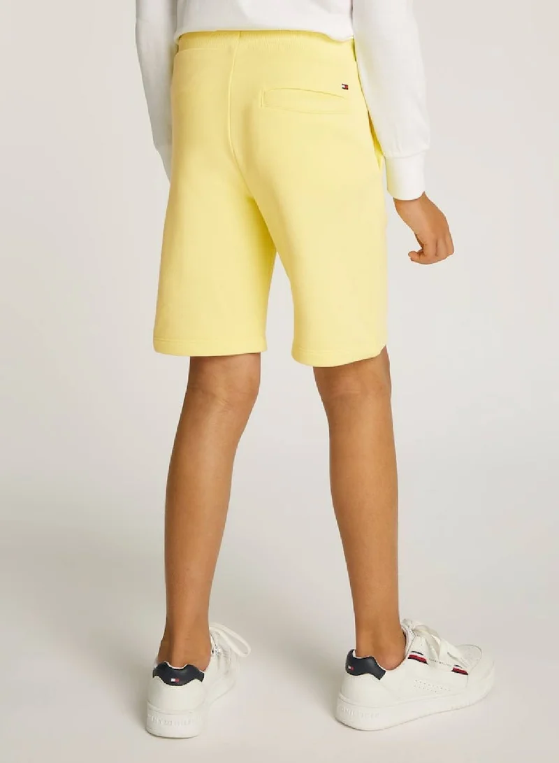 TOMMY HILFIGER Boys' Faded Hilfiger Logo Sweatshorts - Cotton, Yellow