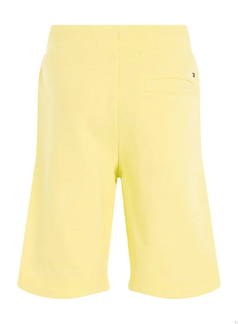 TOMMY HILFIGER Boys' Faded Hilfiger Logo Sweatshorts - Cotton, Yellow