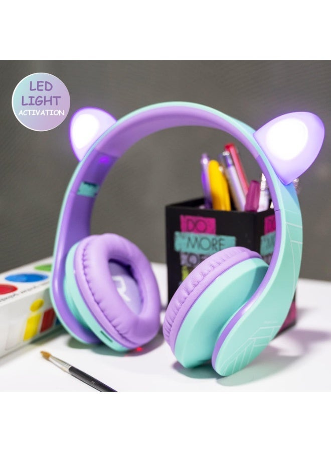 PowerLocus Kids Headphones, Bluetooth Headphones for Kids, with 85DB Volume Limited, Foldable Headphones with Microphone, Micro SD Slot, Wireless and Wired Earbuds, with Case - Image 2